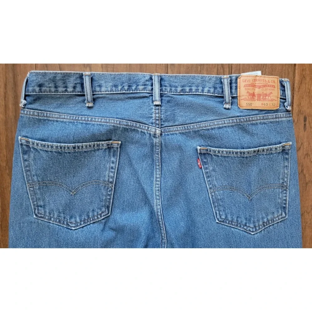 Levi's 550 Mens Relaxed Fit 100% Cotton Blue Jeans‎ Size 40x32